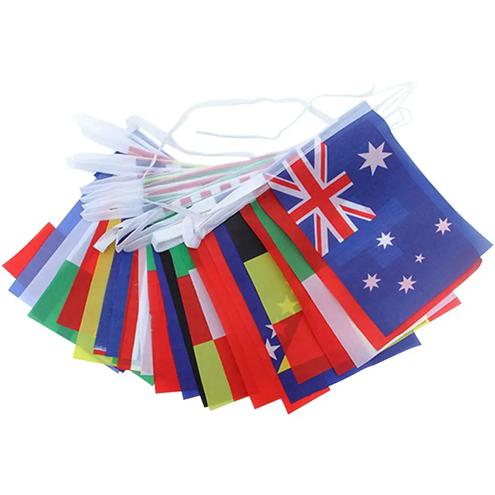 String International Flag Banner 10m String Flag Banner Decorative Cloth Party Sports Classroom