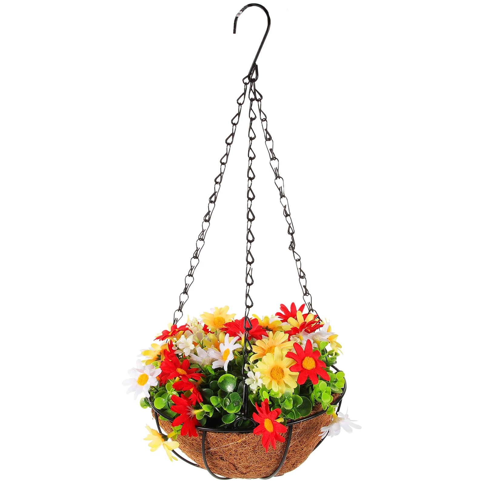 

Hanging Baskets Flowers Artificial Plant Pot Indoor Outdoor Decor for Room Bedroom Garden Balcony Coconut Fiber