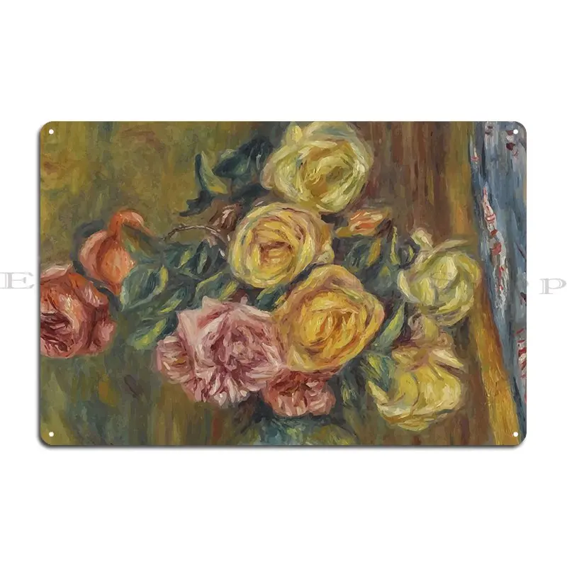 Renoir Roses Metal Sign Party Club Customized Cinema Wall Decor Wall Plaque Tin Sign Poster