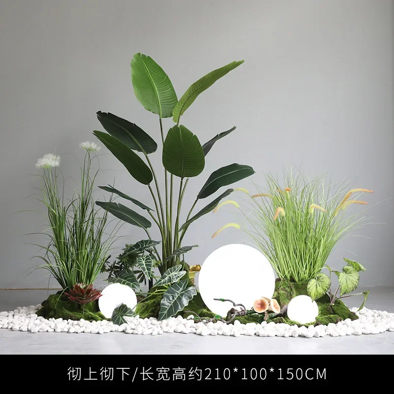 Large-scale simulated green plant landscaping plant landscape decoration indoor office