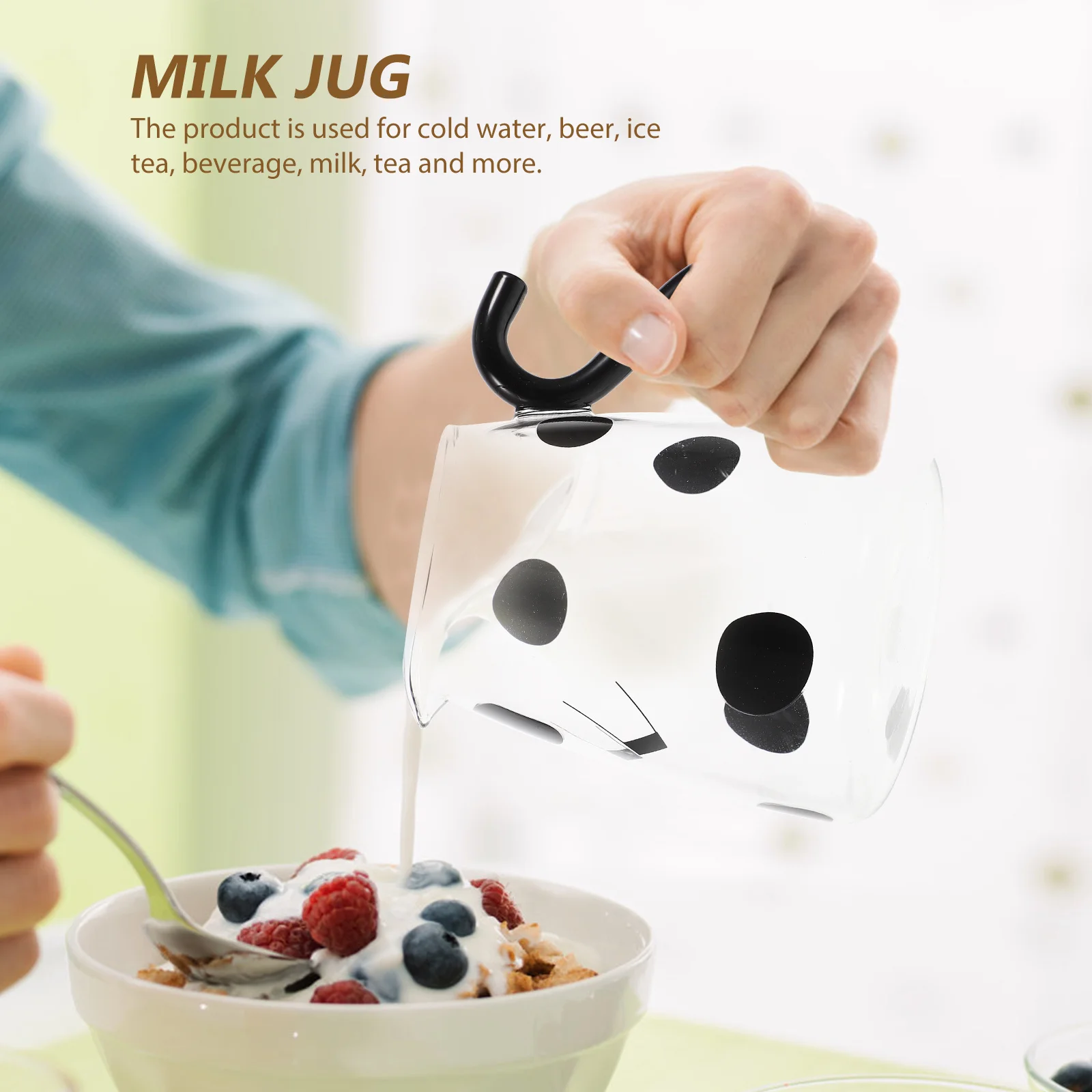 

1Set Premium Glass Water Kettle Transparent Multi-Function Water Carafe with Cup for Home Office Outdoor Use Cow Glass Pitcher