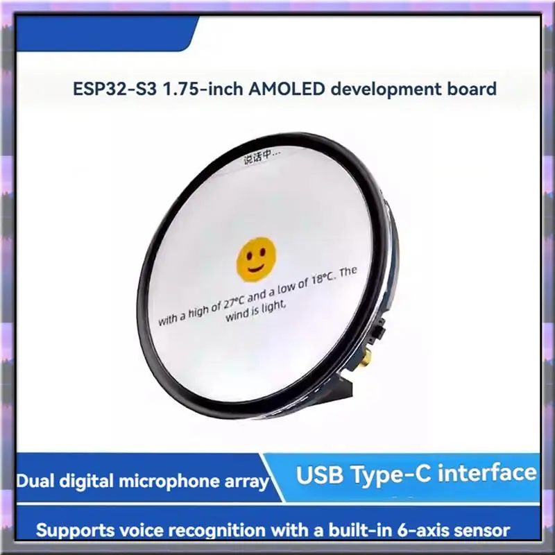 Hot Koop ESP32 Deepseek Xiaozhi AI Voice Chat Robot 1.75Inch Touchscreen Development Board Met Luidspreker Ondersteuning Spraakherkenning