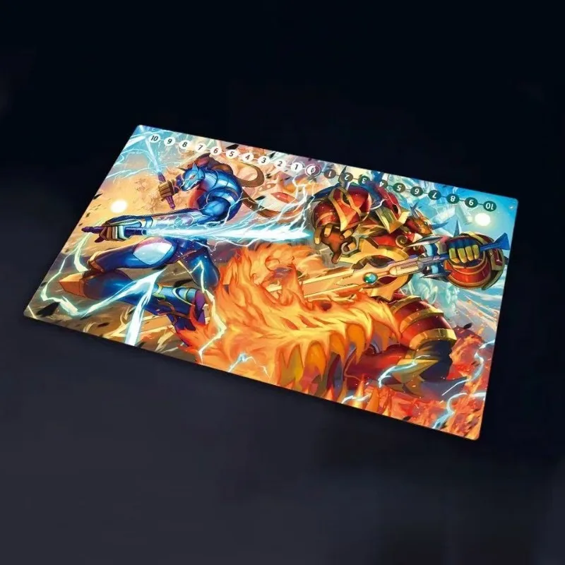 Digimon Kaiser Greymon Series Face Flash Playmat 1.5mmNoSeamEdge Anime Garurumon Hybrid Card Set Rubber Board Game Mat Toy Gift