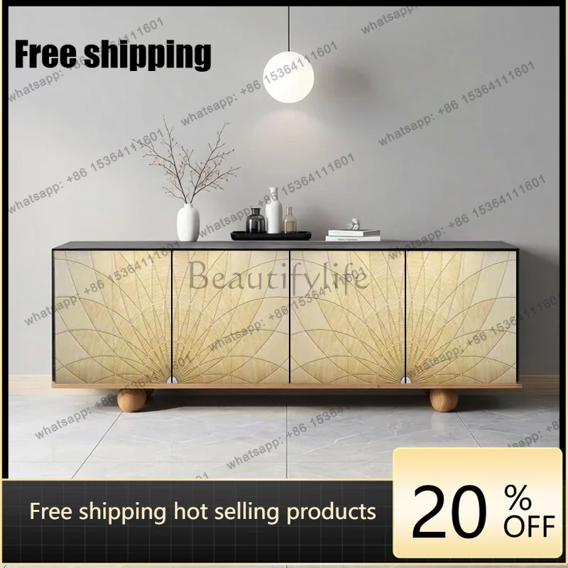 LD33 solid wood light luxury modern dining side cabinet living room decorative storage cabinet