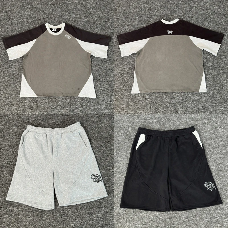 

25SS Мужчины Женщины Пара Футболка Mertra Шорты High Street Классическая Вышивка Логотип Свободные Ретро Повседневные Спортивные Штаны С Короткими Рукавами