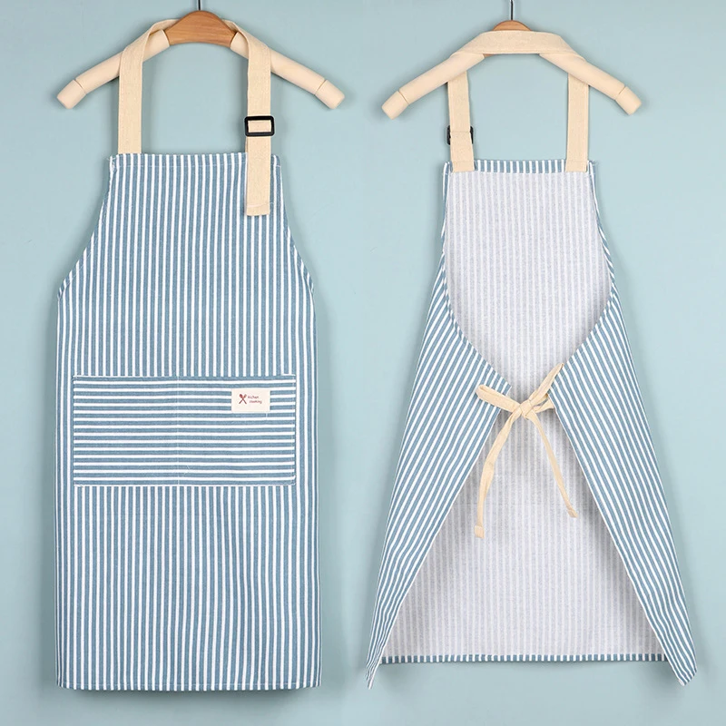 1 Pc Adjustable Women's/Men's Fashion Waterproof Kitchen Apron With Pocket Work Apron Restaurant Clerk Workwear