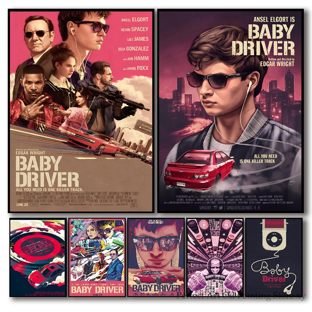 1PC Popular Action Movie Baby Driver Poster Paper Home Living Room Entrance Bar Restaurant Art