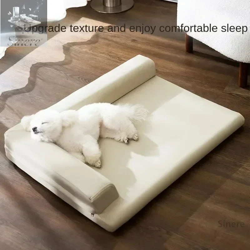 

Kennel Simple Plain Leather L-Shaped Nest Dog Sleeping Rest Mat Removable and Washable Teddy Little Planet Pet Sofa Accessories