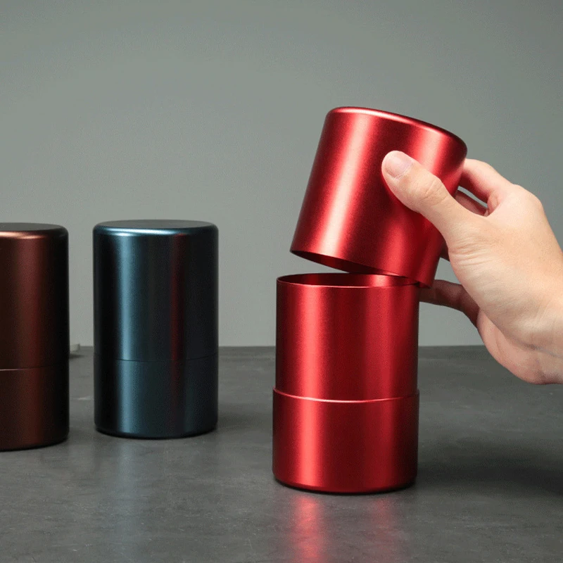 Waterproof Mini Airtight Storage Jar,Small Proof Containers with Lids,Aluminum Alloy Tea Tins for Spices Coffee Tea in Traveling