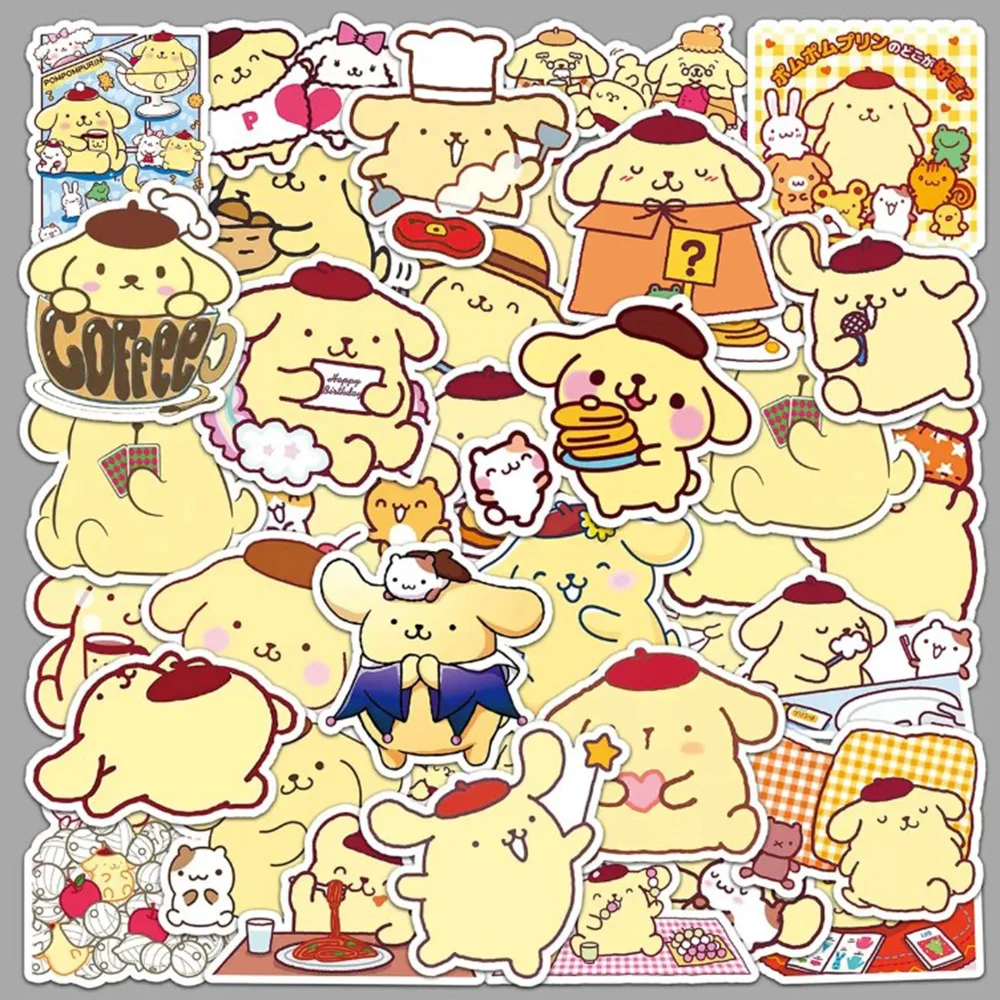 10/30/50PCS Sanrio Pompompurin Cute Cartoon Sticker DIY Phone Laptop Luggage Skateboard Graffiti Decals Fun for Kid Gift