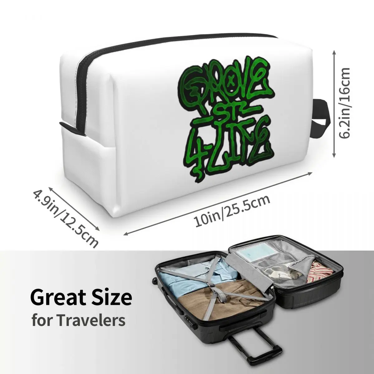 Harajuku Grove 4 Life GTA San Andreas حقيبة مستحضرات تجميل منظم مستحضرات التجميل تخزين Dopp عدة أدوات الزينة حقيبة مستحضرات التجميل مقلمة