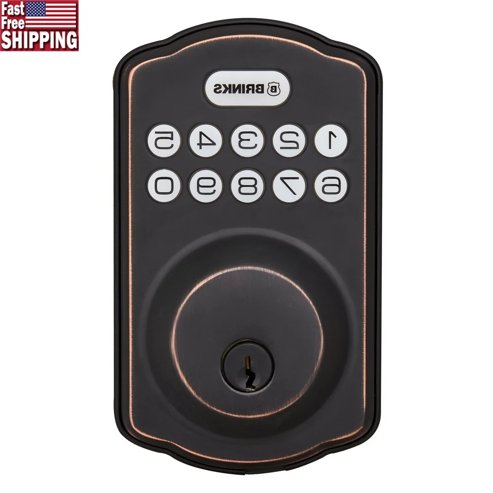 

Electronic Keypad Deadbolt Lock Keyless Entry 20 User Codes Easy Installation Steel Security Front Back Side Doors