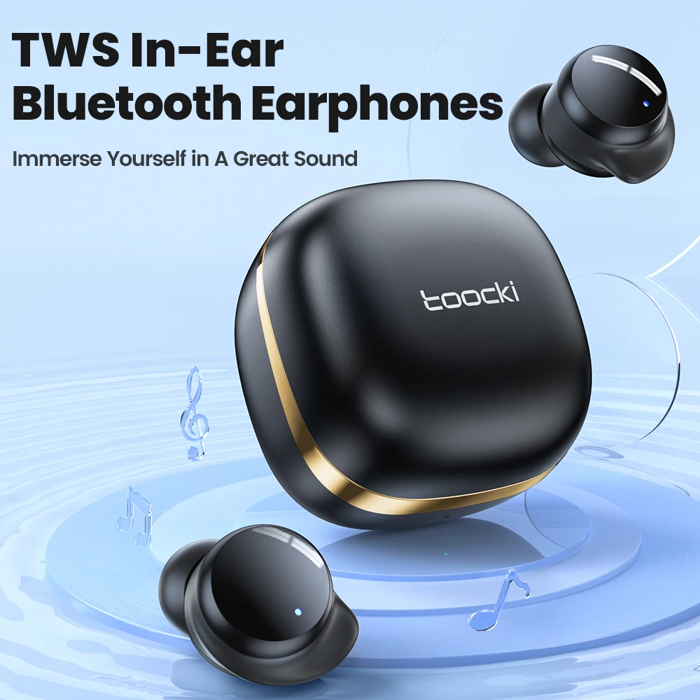 Toocki Wireless Bluetooth Earphone Mini TWS Earbuds Bluetooth 5.2 Sport Headphones Touch Control in-Ear Handfree Earbuds