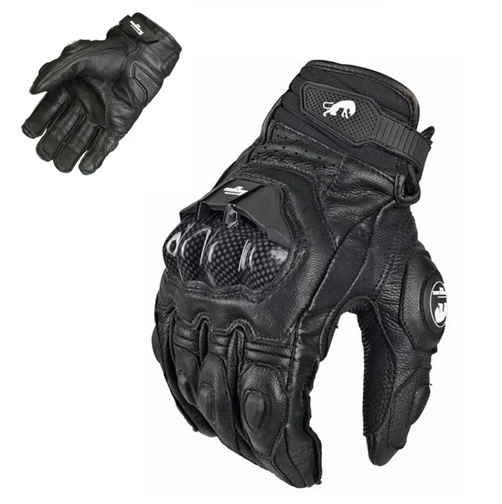 Herren Damen 4-Jahreszeiten-Fahren Supertech Schwarz/Weiß Motorrad-Lederhandschuhe Rennhandschuh Motorrad Rindsleder Rennrad Ritter – Detail 5