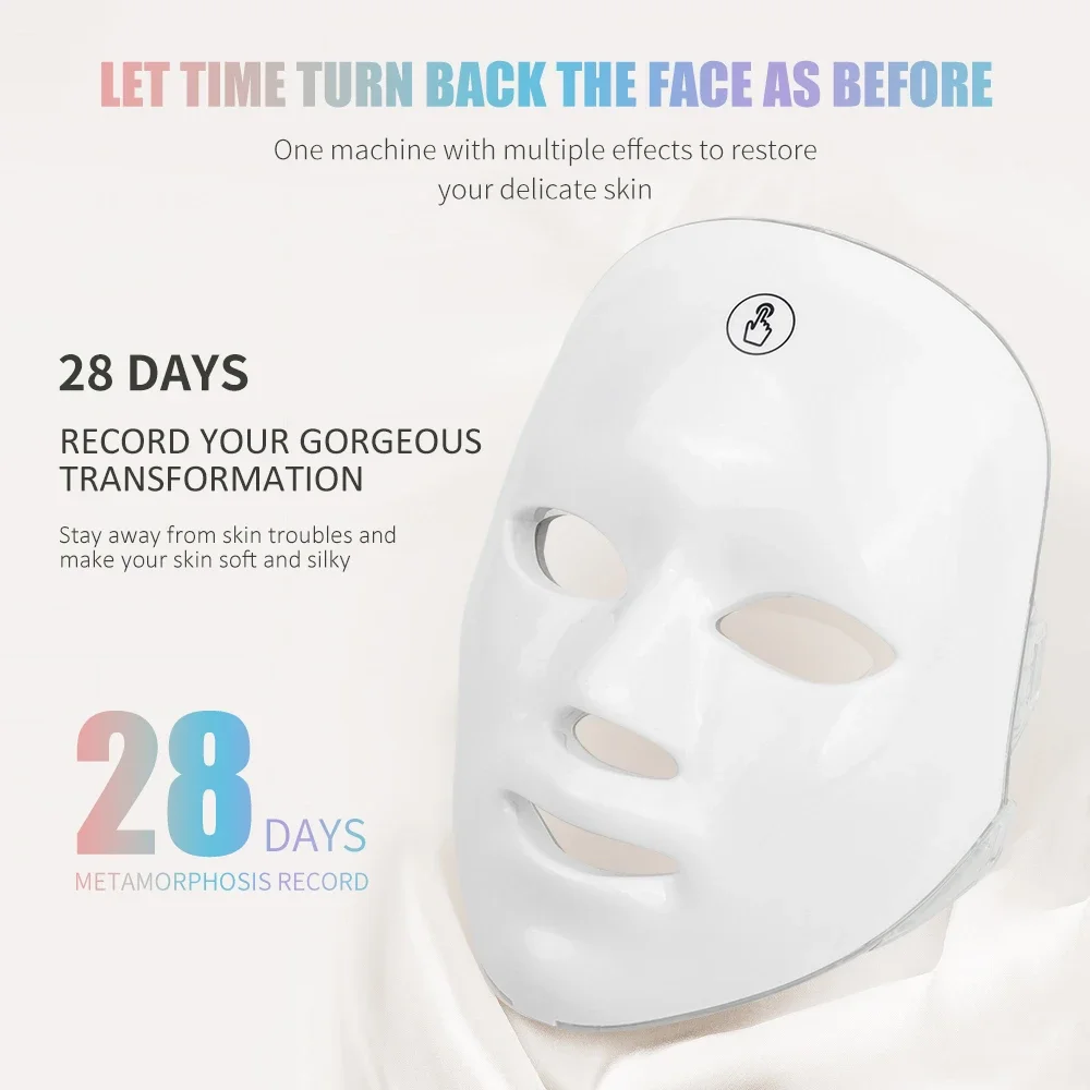 7 Colors Wireless Led Face Mask Therapy Photon USB Recharge Facial Mask For Anti Aging Skin Rejuvenation Skin Care Beauty Device