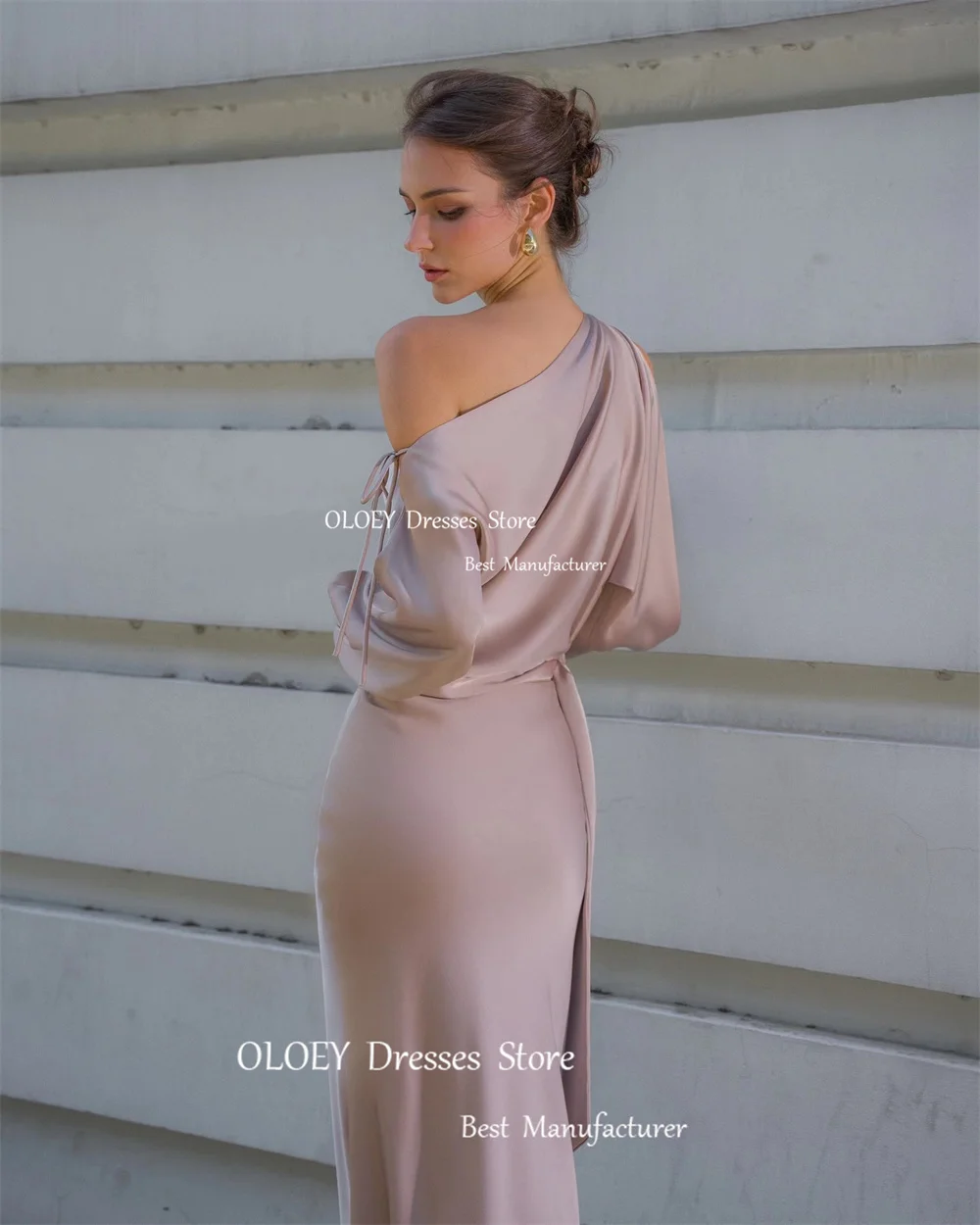 OLOEY-Robe de soirée sexy en satin, forme sirène, trompent, longueur à rincer