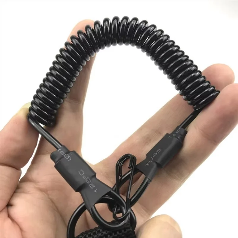 Elastic Lanyard Rope Tactical Anti-lost Spring Safety Strap Gun Rope For Key Ring Chain Flashlight Hunting Accessories