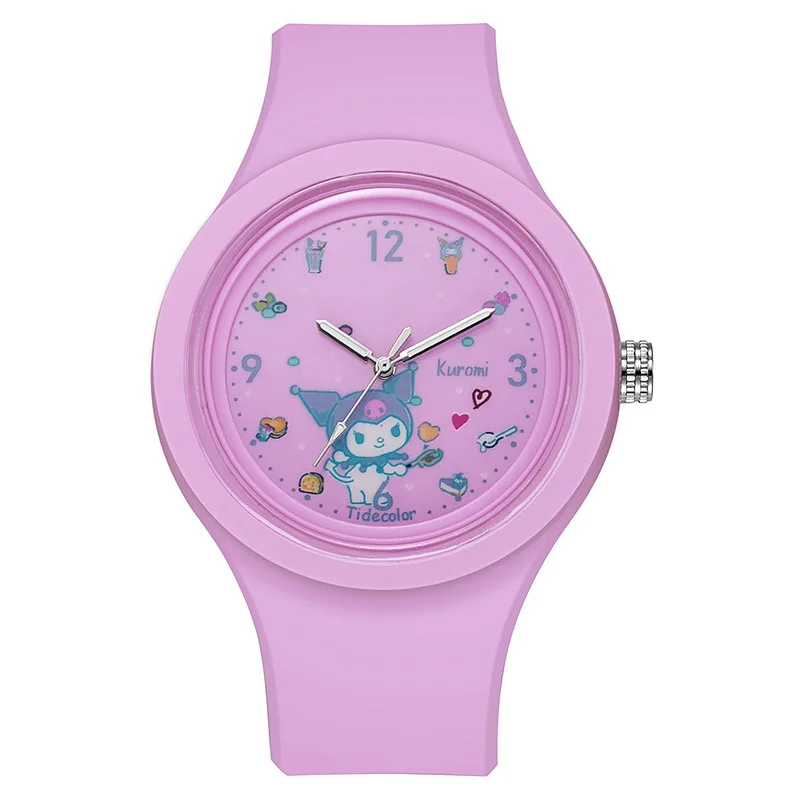 Orologi per bambini Sanrio Kuromi Hello Kitty cinturino in silicone al quarzo Cartoon Melody orologio da polso per ragazze regali di compleanno per bambini