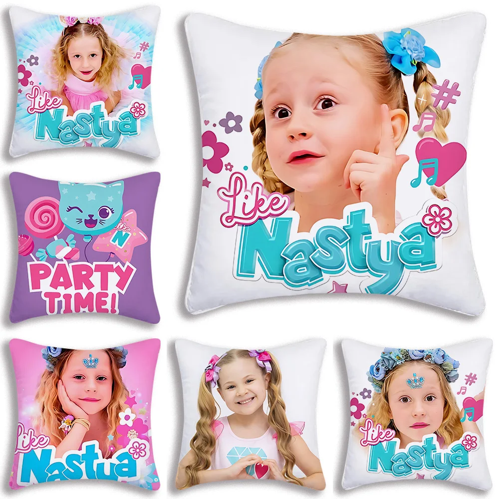 

Pillow Covers Cartoon Cute Love Nastyas Cartoon Sofa Decorative Home Double-sided Printing Short Plush Cute Cushion Cover