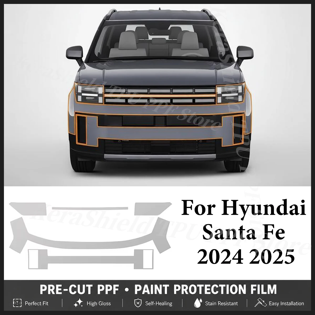 

Pre-cut PPF Clear Cover For Hyundai Santa Fe 2024 2025 TPU Paint Protection Film Anti-Scratch Car Body Resistant Repairable Kit
