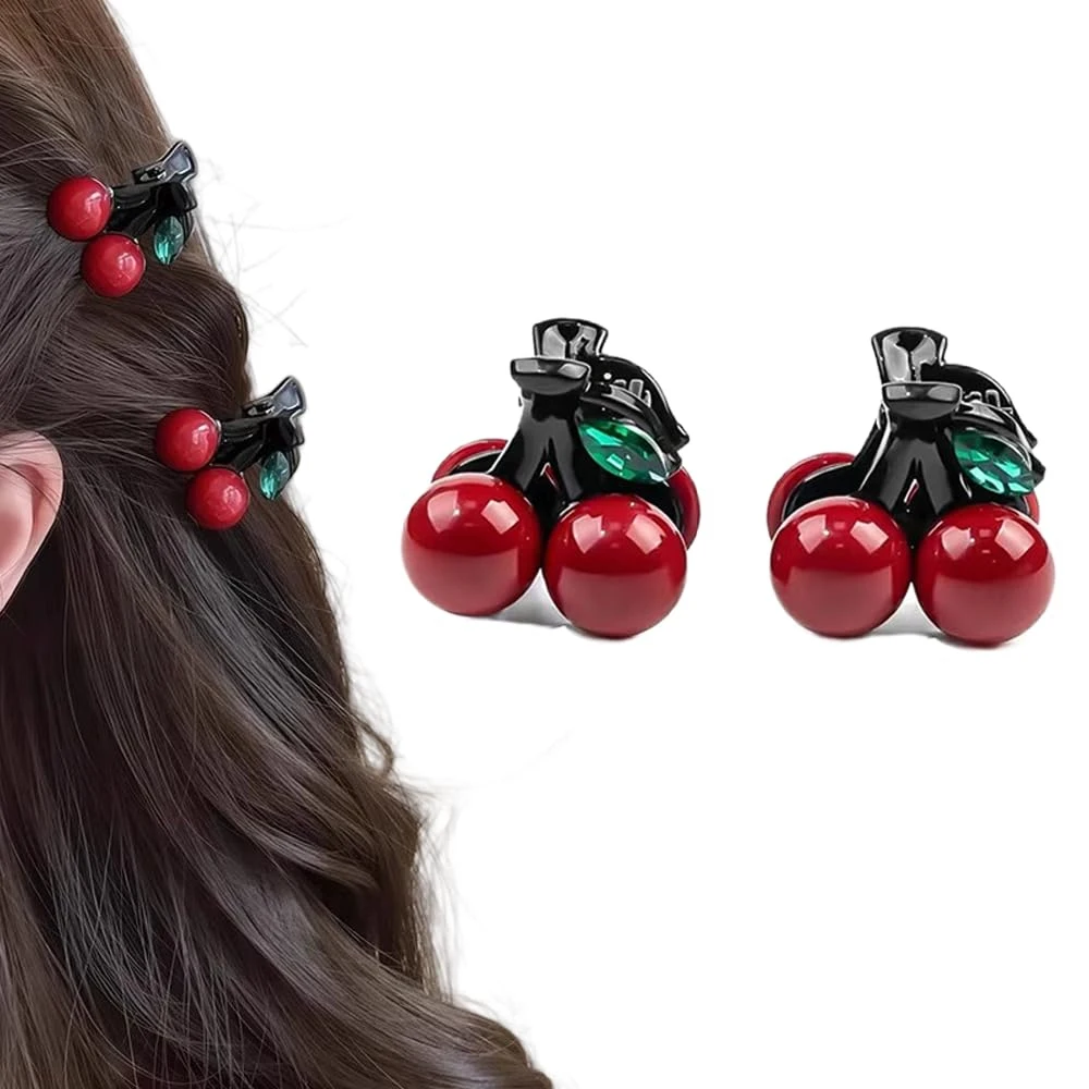 

Классические красные вишневые когти для волос, нескользящий прочный держатель, небольшой размер, акриловый зажим для челюстей для женщин и девочек, милые головные уборы, подарки