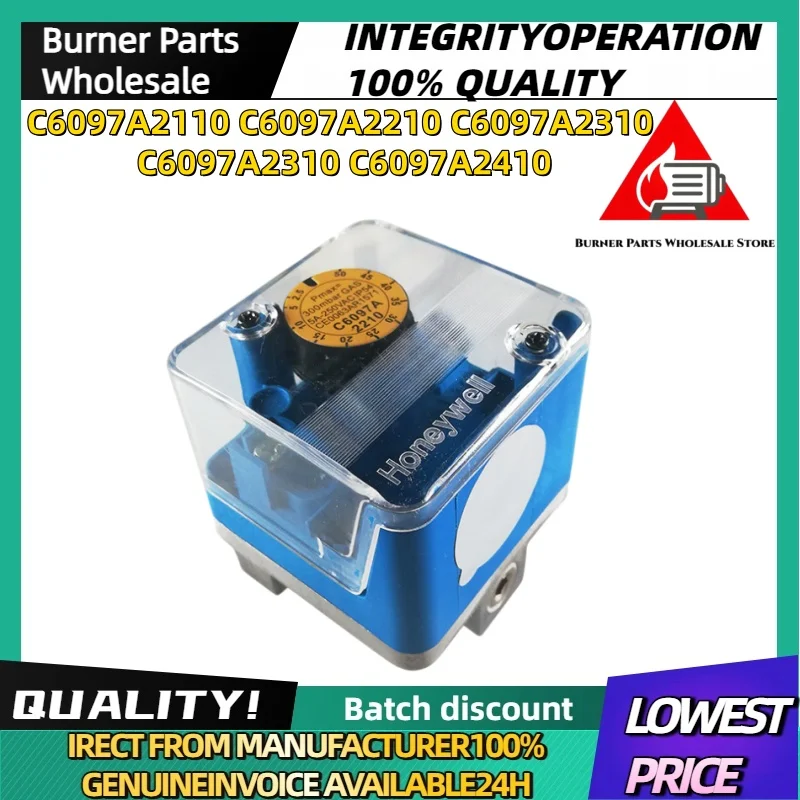 【USA】Gas Air Pressure Switch C6097A2110 C6097A2210 C6097A2310 C6097A2410 Industrial Burner Combustion Repl Spare Parts