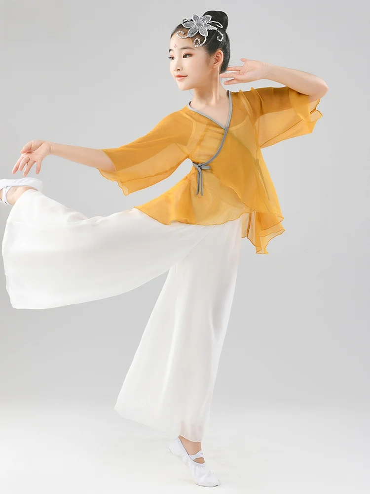 

Classical Dance Performance Costume Children's Girl's Ancient Sle Dance Practice Outfit Polyester Material Online Exclusive