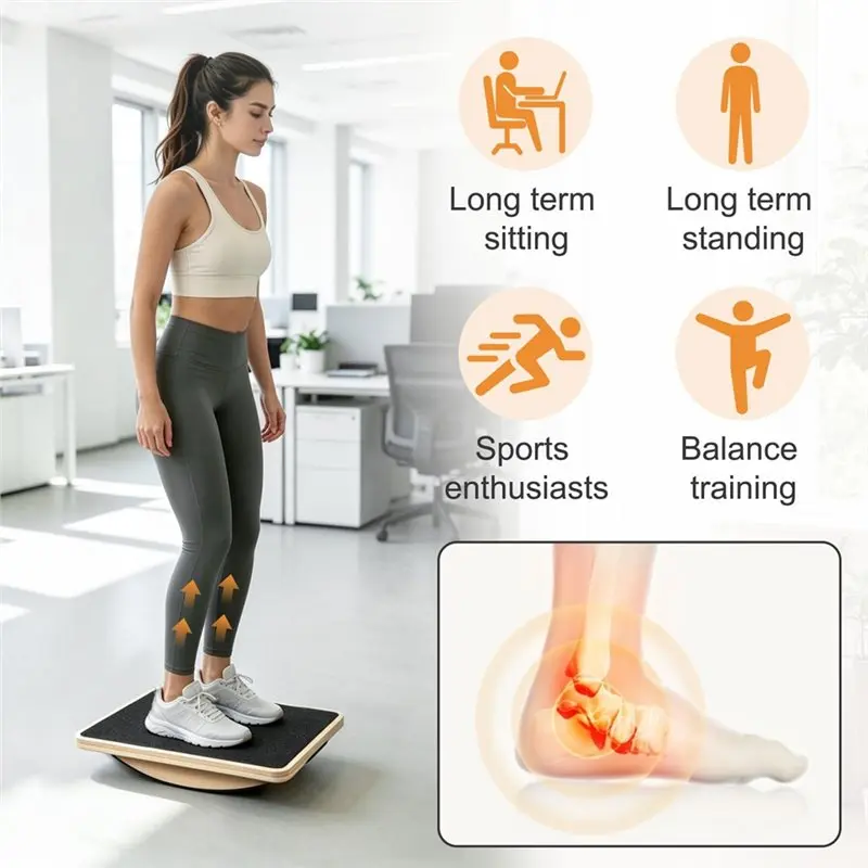 HOTB72A Wooden Wobble Balance Board Anti-Slip Rocker Board Core Strength And Balance Training Balance Board