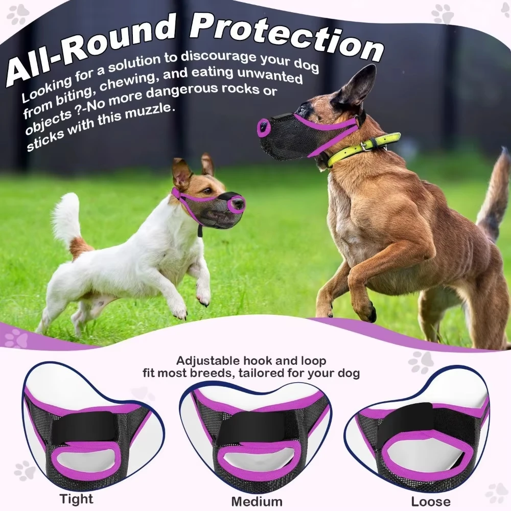 Haustier Hund Mund Abdeckung Maulkorb Anti-Stanzen Maulkorb Anti-Backen Anti-Beißen Atmungsaktive Mesh Spezielle Anti-Lecken mund – Detail 4