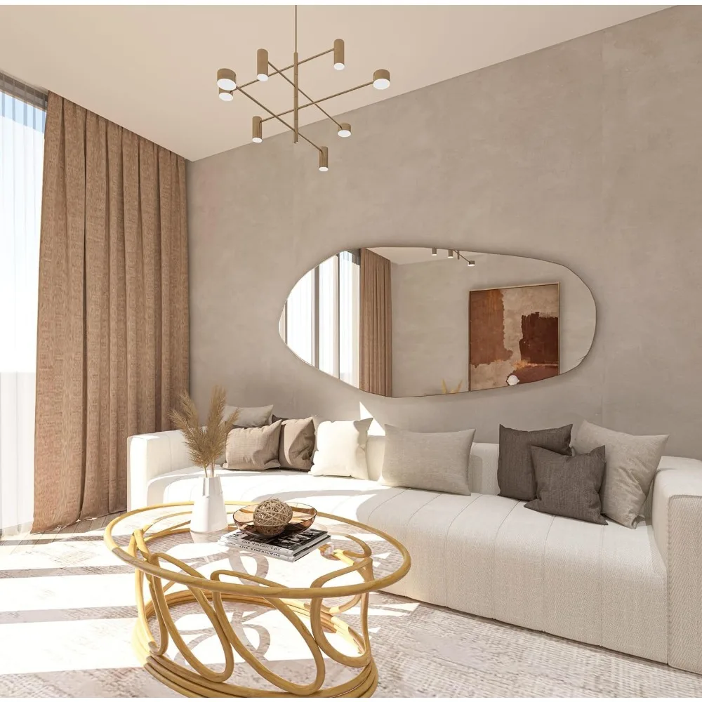 Irregular Home Asymmetrical Wall Mirror Unique Design Handmade Wall Mirror Living Room Bedroom Silver Mirror