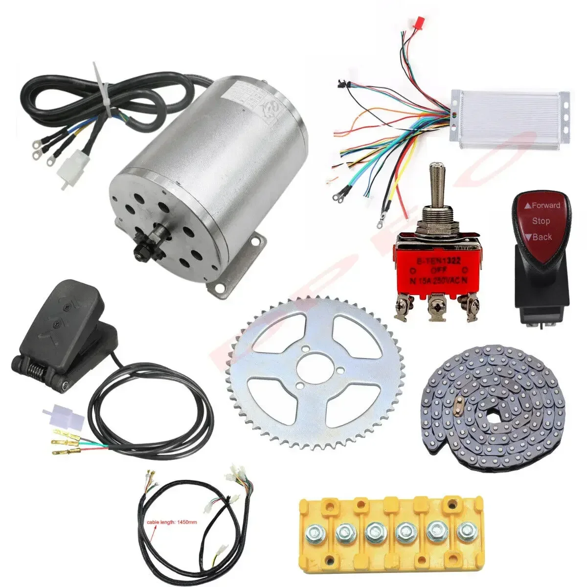 Go Kart 48V 1800W Brushless Motor High-Speed 4500RPM & Controller Pedal 3 Speed Switch Assembly for  ATV Quad Buggy