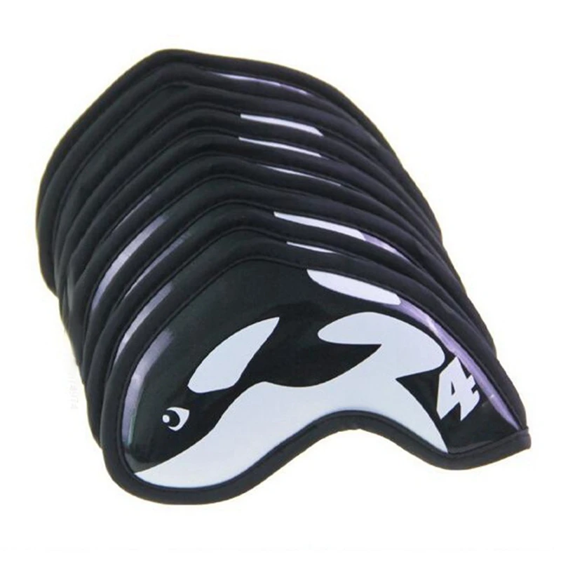 Golf Iron Cover Golf Club Head Cover Killer Whale Iron Protective Cover Whale Club Cap Cover Pu Waterproof 9Pcs/Group