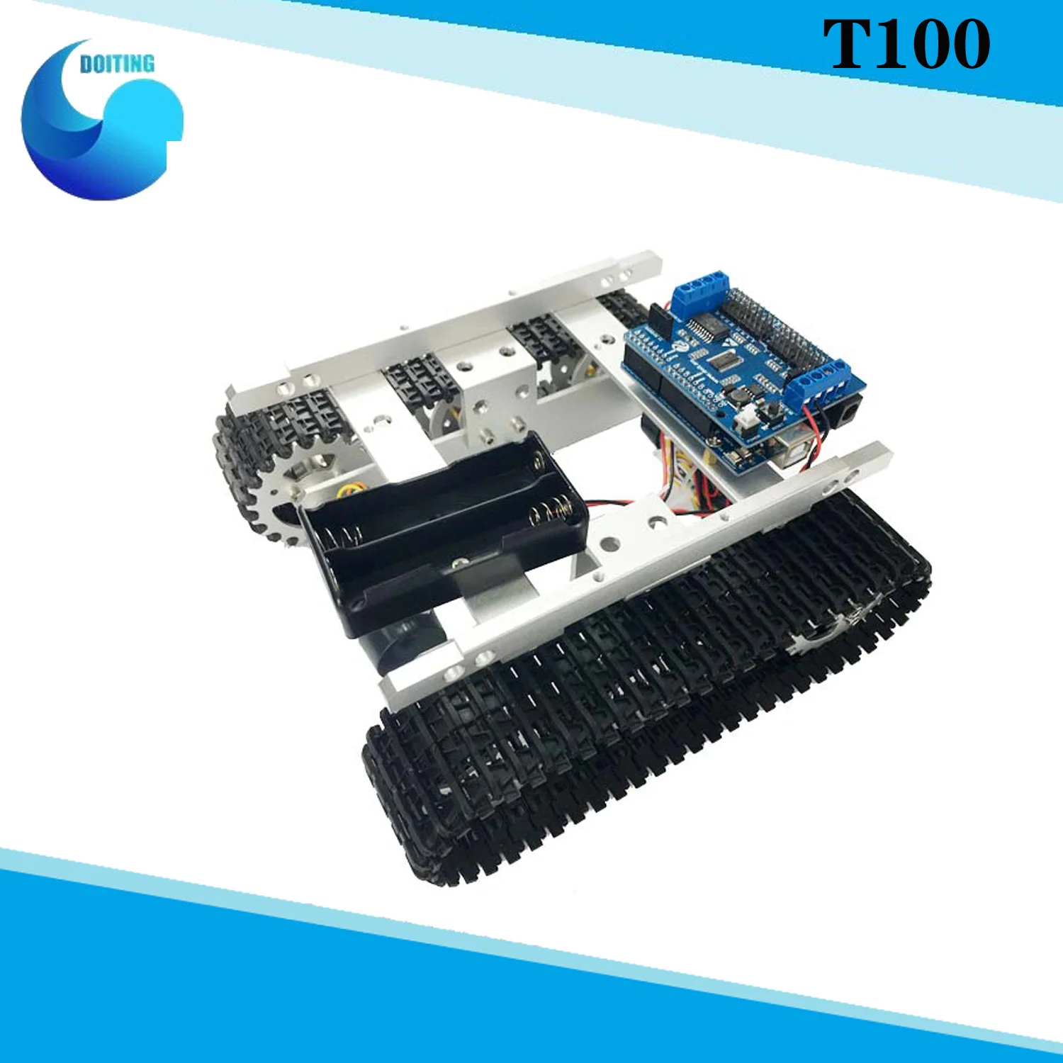 

T100 RC Metal WiFi Robot Tank Car Chassis Controlled by Android iOS Phone withNodemcu ESP8266+Motor Driven Board Kit