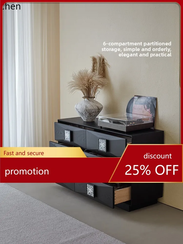 

CZ Solid Wood Six-Drawer Cabinet Storage Side Cabinet Bedroom Bedside Living Room Storage Drawer Cabinet