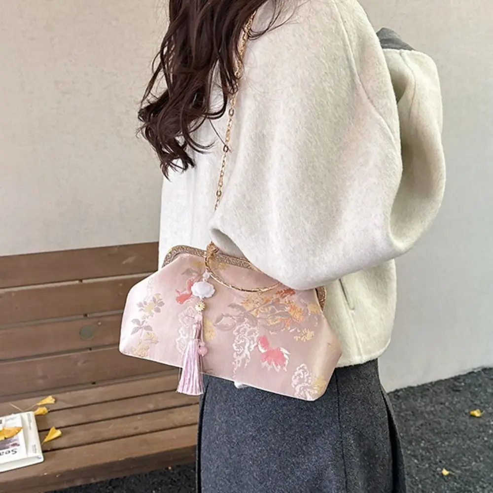 

Элегантная сумка-клатч в китайском стиле для чонсама и ханьфу, на одно плечо, с подвеской, наручная сумка для банкетов