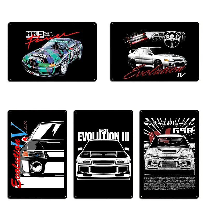 1990 190e Evolution Ii III Silhouette IV GSR Metal Bar Iron Wall Cave Wall Decor Create Tin Sign Poster