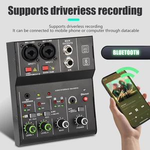 Likheung 2 قناة احترافية محمولة واجهة الصوت وحدة التحكم لوحة الصوت مصغرة USB خلاط لتسجيل الغيتار استوديو الغناء أعلى 8 مبيعات لخلاط الصوت الرقمي - رقم 3
