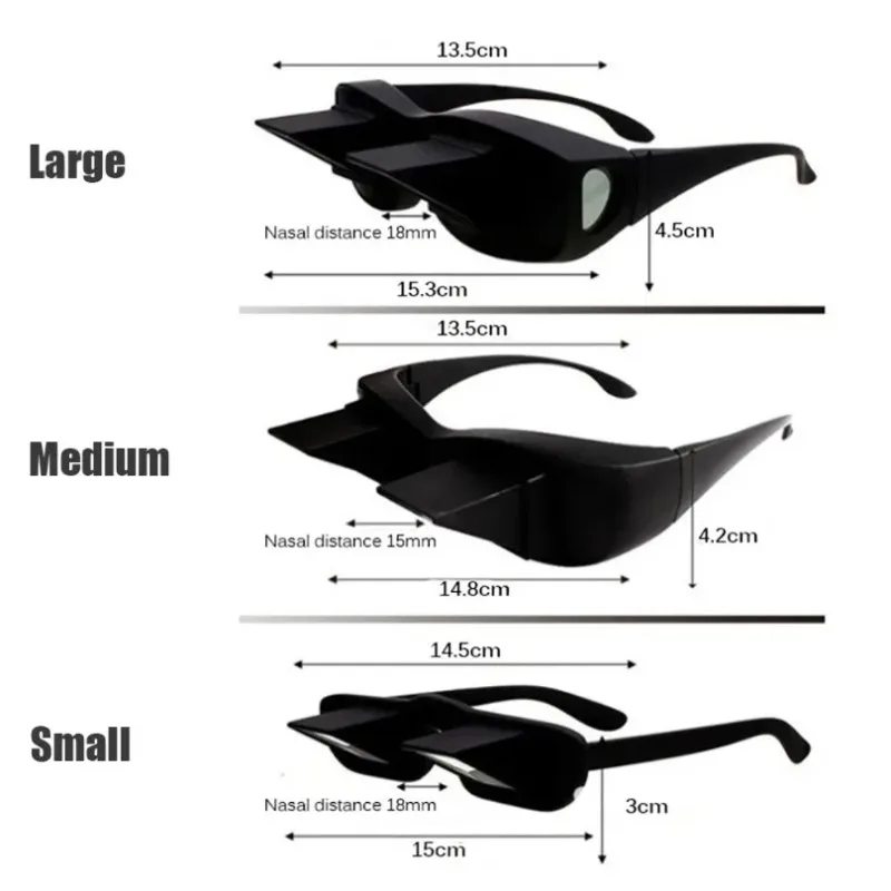 Óculos de prisma habilitados para visualização horizontal permite telefone, TV, assistir enquanto deitado, perfeito para cama reclinável, acessórios de uso