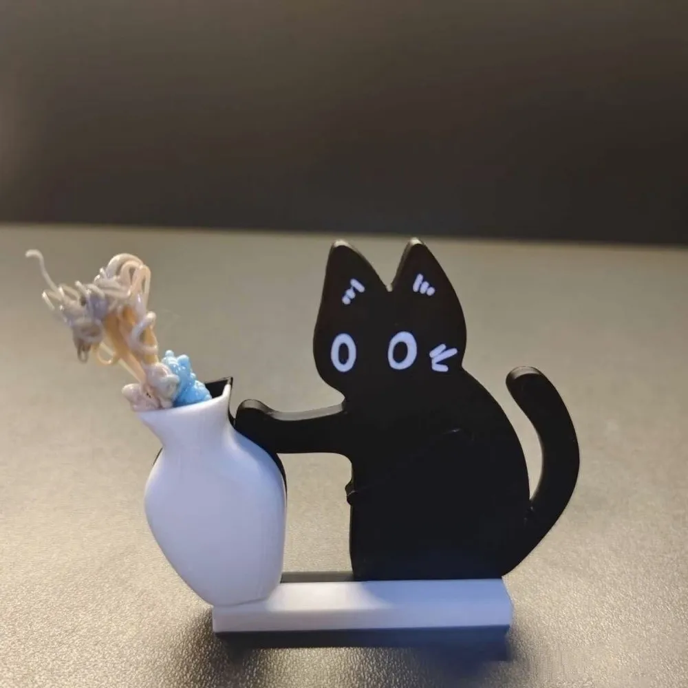 Acrylic Cat Whiskers Collection Ornaments Magnetic Cartoon Cat