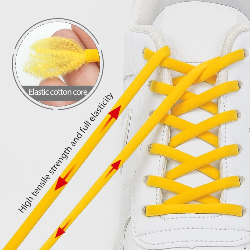 

2022 Elastic Semicircle Shoe Laces No Tie Shoelaces For Kids and Adult Sneakers Shoelace Quick Lazy Metal Lock Lace Shoe Strings