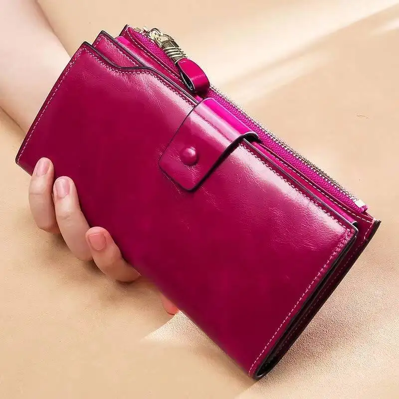 

MOTAORA Luxury Women Wallets Genuine Leather Purse Prevent RFID Woman Multi-layer Card Long Ladies Wallet 2025 New Phone Bag