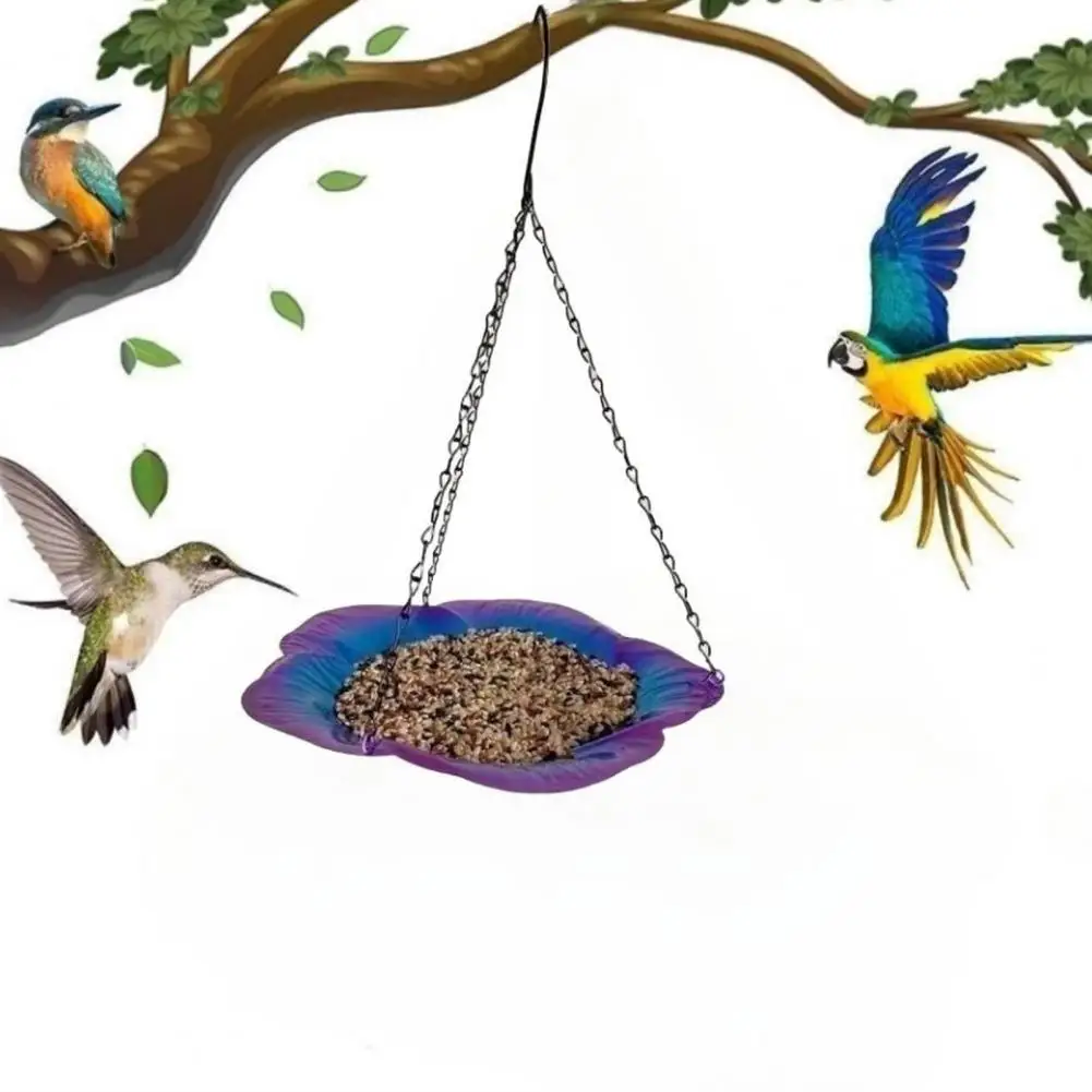 Hanging Bee Feeder Bee Watering Station with Colorful Flower Design Windproof Hanging Feeder Stable Butterfly Bath for Garden