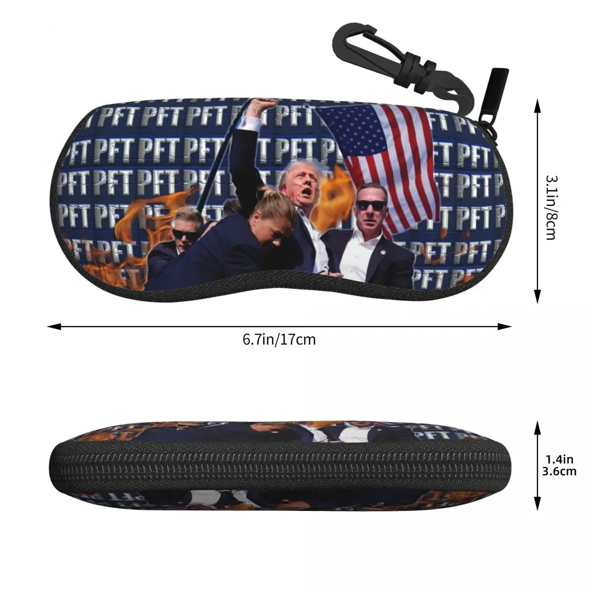 Custom Custom Trump Shot In Head Shell Glasses Case Unisex Travel Eyeglasses Case Sunglasses Protector Box