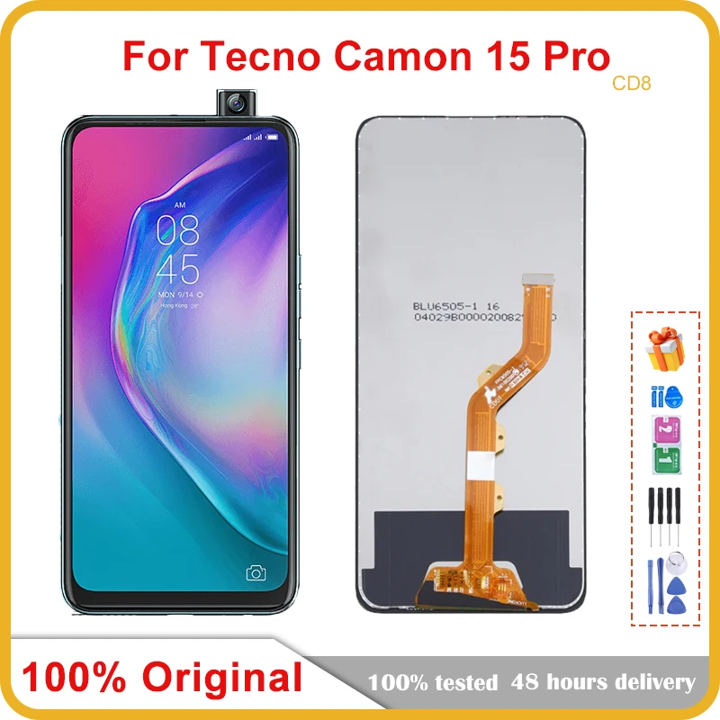 

6.6" Original For Tecno Camon 15 Pro CD8 LCD Display Touch Screen Digitizer Assembly Camon 15 Premier CD8J Replacement Parts