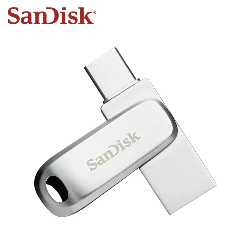 サンディスク-ウルトラ-ラックス-type-c-usb-32-フラッシュドライブ-ddc4-モデル-シルバー-android携帯とコンピュータのデュアル対応