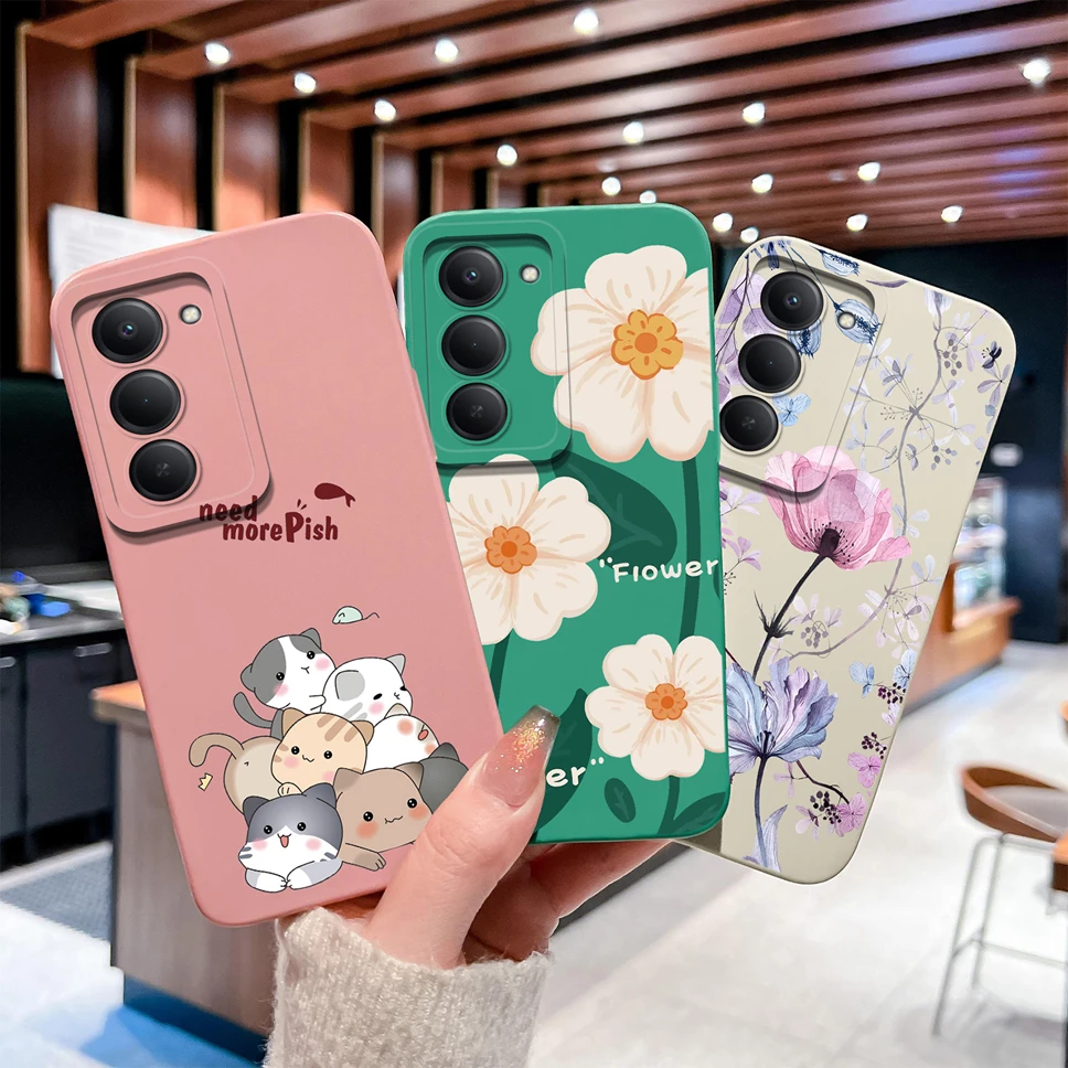 ل Redmi 15 4G 5G غطاء الهاتف جميل الكرتون لينة السائل سيليكون خفيفة الوزن حماية كاملة ل Redmi15 المضادة للانزلاق الوفير