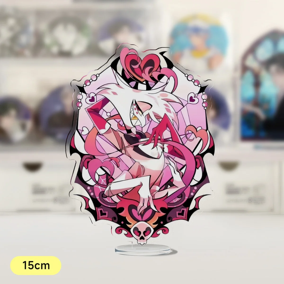 Alastor 3 Vees in piedi Anime portachiavi gioco cartoon portachiavi donna stampa creativa figura modello piatto portachiavi regali acrilici