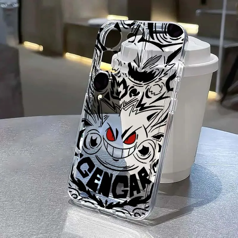 

G-Gengars P-Pokemones M-Mewtwos Phone Case For Apple iPhone 17 Air 16e 16 15 14 13 12 11 Mini Pro Max Plus Transparent Cover