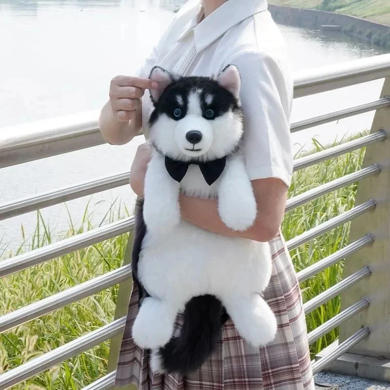 Husky Y2K Backpack Harajuku Kawaii Simulation Doll Dog Plush Doll Festival Gift Girlfriend Children's Birthday Crossbody Bag New