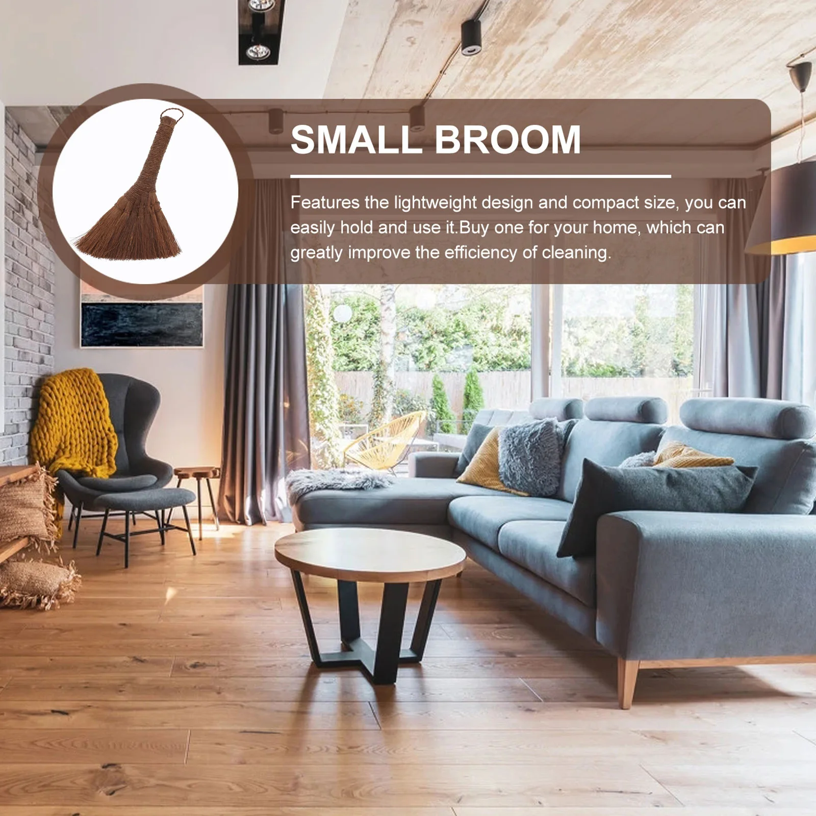 

1Pcs Home Use Cleaning Broom Tool Compact Lightweight Design with Hanging Rope Feature Small Broom Household Cleaning Tool